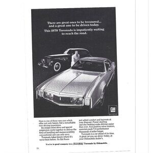 1970 Tornado Oldsmobile GM Luxury Car Automobile Advertisement Print Ad 9 in